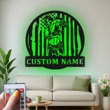 Personalized LED Metal Boxing Wall Art | Custom Boxer Gym Decor | Athlete Gift & Man Cave Signage