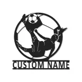 Panneau LED Personnalisé Joueur de Football | Décoration Murale en Métal Personnalisée | Décor & Cadeau pour Athlète
