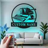 Custom Combine Harvester Led Light Metal Wall Art Farmer Gift Rustic Farmhouse Decor 1