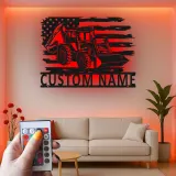 Insegna in metallo LED personalizzata a forma di trattore - Regalo per agricoltori - Decorazione per garage o man cave