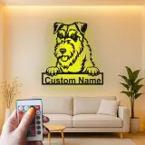 Insegna in metallo LED personalizzata Schnauzer regalo per amanti dei cani decorazione per soggiorno