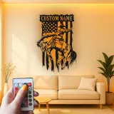 Cartel de metal LED personalizado de vaquero de rodeo decoración occidental regalo para él decoración rústica de cueva de hombre o bar