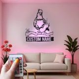 Décoration murale en métal personnalisée Cockatoo avec rétroéclairage LED - Cadeau pour les amoureux des oiseaux, décoration de salon ou de chambre d'enfant
