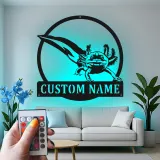 Insegna in metallo personalizzata con Axolotl e luce LED regalo unico per amanti degli anfibi decorazione per camera da letto o ufficio