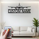 Insegna in metallo LED personalizzata per aereo - Regalo di aviazione per pilota - Decorazione per hangar