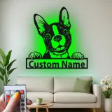 French Bulldog LED Metal Wall Art | Custom Dog Name Sign | Personalized Pet Lover Gift | Modern Home Decor