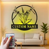 Insegna in metallo personalizzata con lucciole e fiori selvatici LED per amanti della natura, regalo per camera da letto o soggiorno