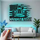 Cartel de metal personalizado con luz LED de quad para ATV, regalo personalizado para entusiastas del aire libre, decoración para garaje o man cave