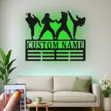 Panneau personnalisé d'arts martiaux féminin | Décoration murale en métal LED pour filles | Décor de karaté et taekwondo personnalisé | Plaque de nom de dojo et de chambre