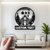 Décoration murale en métal LED personnalisée - Maison en pain d'épice