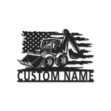 Cartel de metal LED personalizado de excavadora para regalo de construcción para él