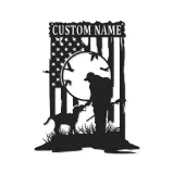 Custom Duck Hunter Metal Wall Art | LED Lighted Hunting Sign | Labrador Silhouette | Cabin Decor & Outdoorsman Gift