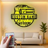 Custom LED Garage Sign | Personalized Metal Car Art | Man Cave Automotive Decor | Gift for Car Enthusiast