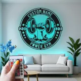 Enseigne LED personnalisée pour salle de sport | Décoration murale en métal personnalisée pour le fitness | Cadeau déco musculation pour salle d’entraînement