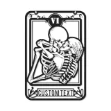 Gothic Skeleton Lovers Tarot-Kartenschild | Personalisierte LED Metall-Wandkunst | Romantische Totenkopf-Paar-Dekoration | Individuelles Jubiläumsgeschenk