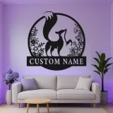 Panneau renard personnalisé avec LED | Décoration murale en métal sur mesure pour chambre de bébé | Décor animalier de la forêt | Cadeau pour amoureux de la nature