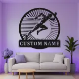Custom Runner Name Sign | LED Metal Wall Art for Gym & Home | Personalized Track Athlete Gift | Sprint Silhouette Decor