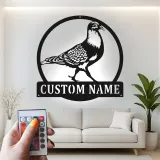 Personalized Pigeon LED Sign | Custom Metal Bird Wall Art | Realistic Silhouette Home Decor for Bird Lovers