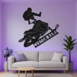 Cartel de metal personalizado para moto de nieve | Señal LED de deportes extremos | Decoración mural personalizada para garaje | Regalo para motonieve