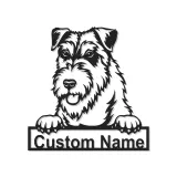 Insegna in metallo LED personalizzata Schnauzer regalo per amanti dei cani decorazione per soggiorno