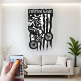Insegna in metallo LED personalizzata per ciclisti con BMX Rider - Regalo per ciclisti, decorazione per garage o camera da letto