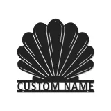 Arte in Metallo LED con Conchiglia | Insegna con Nome Personalizzata per Decorazione Costiera | Regalo Nautico per Casa al Mare