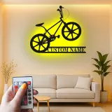Custom BMX Bike Led Light Metal Wall Art Personalized Gift for Cyclists Garage or Bedroom Decor
