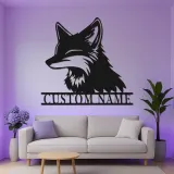 Custom Fox Metal Wall Art | Personalized LED Name Sign for Nursery or Living Room | Animal Lover Gift