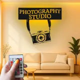 Fotostudio-Schild | Individuelle Vintage-Kamera LED-Wandkunst | Metall-Dekoration für Fotografen-Geschenk