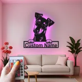 Cartel de metal LED personalizado para perros, regalo para amantes de mascotas, decoración para salones de padres de perros