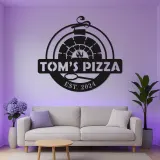 Personalisierte Backofen-Pizza-Schild | LED hinterleuchtete Metallkunst | Vintage Pizzeria Dekoration | Individuelles Geschenk für Köche | Restaurantbeschilderung