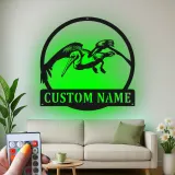 Custom Pelican LED Metal Sign | Personalized Beach House Name Plaque | Coastal Nautical Wall Art for Patio & Home Bar