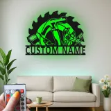 Custom Tool Set Led Light Metal Wall Art Personalized Gift for Handyman Garage Workshop Decor 4