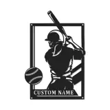 Insegna in metallo personalizzata per giocatore di softball con luce LED regalo per atleti decorazione per sala giochi sportiva 2