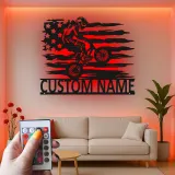 Insegna in metallo LED personalizzata per ciclisti con BMX Rider - Regalo per ciclisti, decorazione per camera da letto o sala giochi per adolescenti