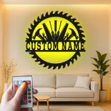 Custom Workshop Tools Led Light Metal Wall Art Personalized Gift for Handyman Garage Decor for Tool Lovers