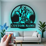 Custom Snowmobile Metal Sign | LED Backlit Wall Art | Personalized Rider Gift for Cabin & Garage Decor