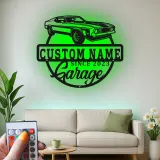 Custom Muscle Car Led Light Metal Wall Art Personalized Garage Gift for Car Enthusiasts Man Cave Decor 5