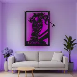 Insegna in metallo personalizzata per golfista femminile con luce LED
