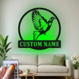 Personalisierte Vogel-Silhouette LED-beleuchtetes Metallschild Geschenk für Naturliebhaber Wohn- oder Garten-Dekor