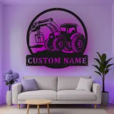Custom Tractor Led Light Metal Wall Art Personalized Farmer Gift Rustic Farmhouse Decor for Home