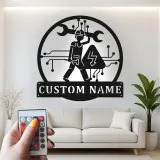 Custom Electrician Led Light Metal Wall Art Personalized Gift for Electricians Workshop or Garage Decor