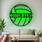 Custom Volleyball Led Light Metal Wall Art Personalized Sports Gift for Athlete Game Room or Bedroom Decor