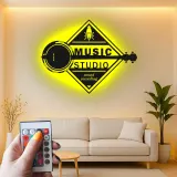 Personalisierte LED-Metallschild Banjo | Vintage Musikstudio-Dekor | Matte schwarze Wandkunst | Retro-Geschenk für Musiker