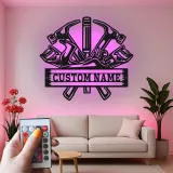 Custom Carpenter Tools Led Light Metal Wall Art Personalized Gift for Woodworkers Workshop Decor 3
