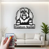 Cartel de metal LED de perro peludo personalizado, regalo para amantes de las mascotas, decoración para salón para dueños de perros