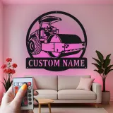 Panneau Métallique Routeur | Art de Construction LED Personnalisé | Décoration de Machinerie Lourde Personnalisée pour Bureau & Garage