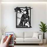 Arte de metal personalizado de atletismo | Cartel de nombre de atleta con luces LED | Decoración moderna para gimnasio y dormitorio
