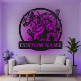 Custom Ram Led Light Metal Wall Art Personalized Gift for Nature Lovers Rustic Home Decor