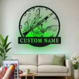 Insegna in metallo personalizzata con luce LED per clarinetto - Regalo per musicisti, decorazione per stanze musicali